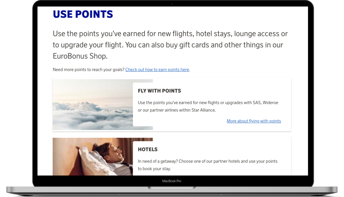 SAS Eurobonus information pages