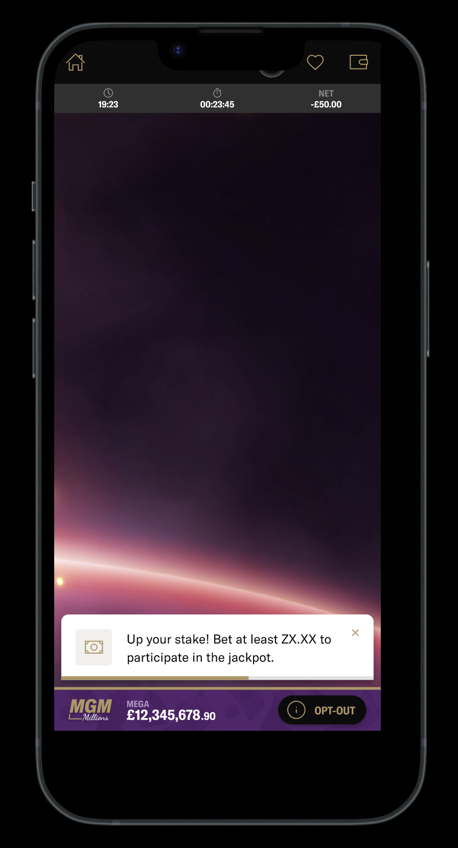 LeoVegas in-product message