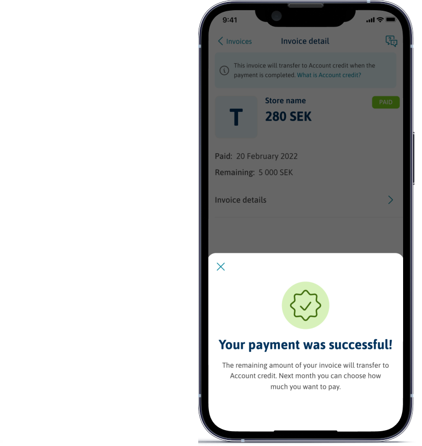 Svea Pay – select payment option