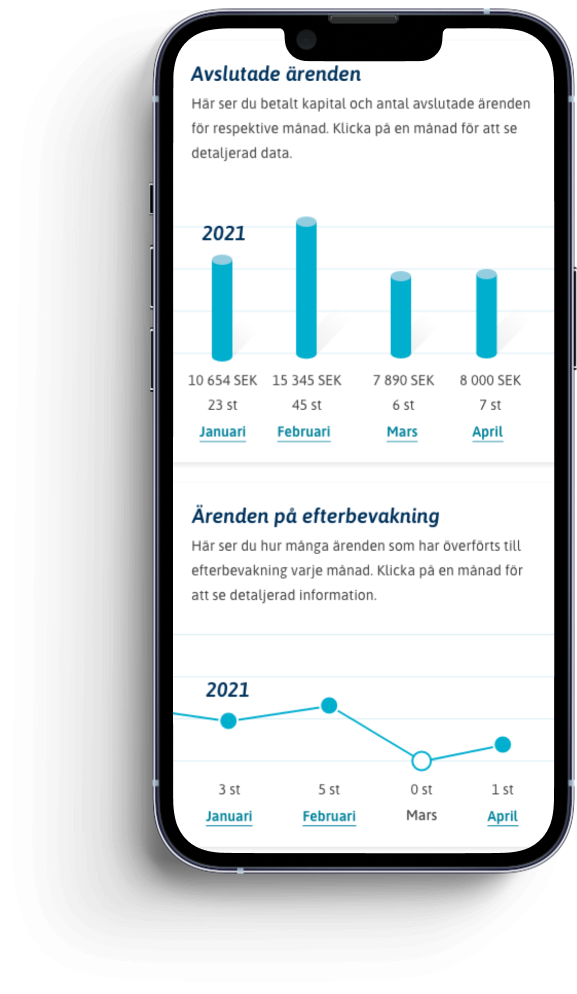 Svea Inkasso statistics view