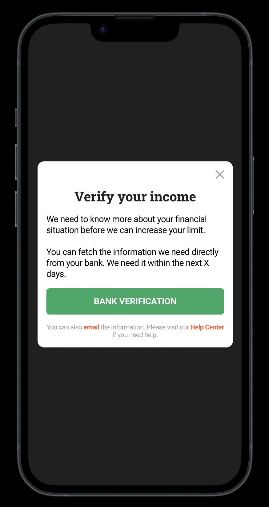 LeoVegas in-product message