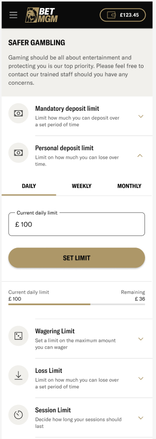 Responsible gambling message variant